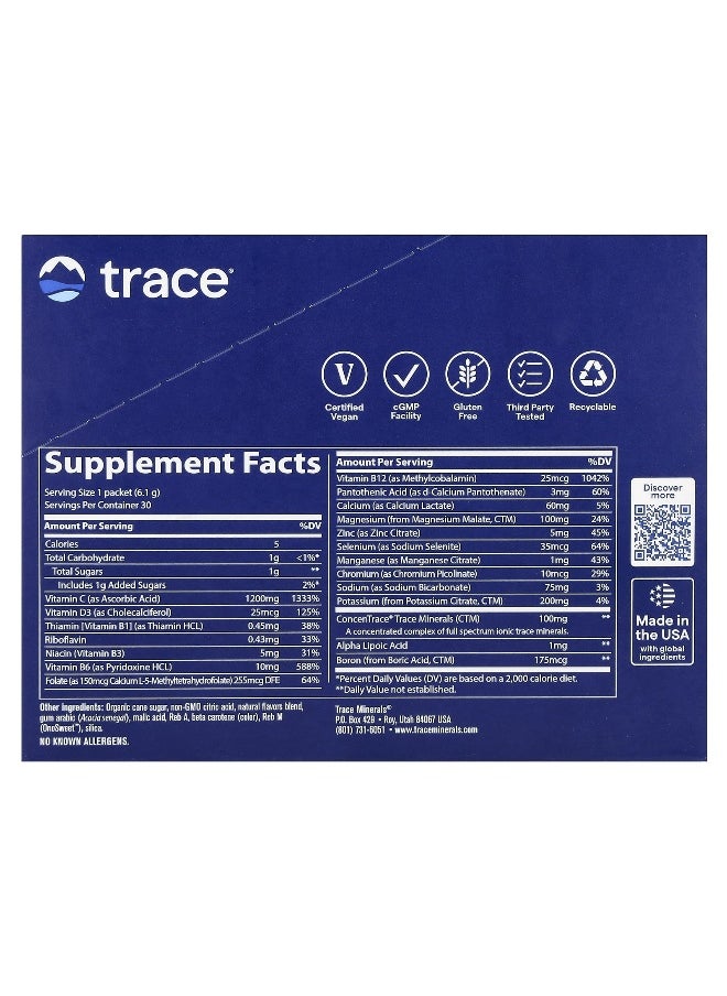 Trace, Power Pak, Orange Blast, 30 Stick Packets, 0.22 oz (6.1 g) Each