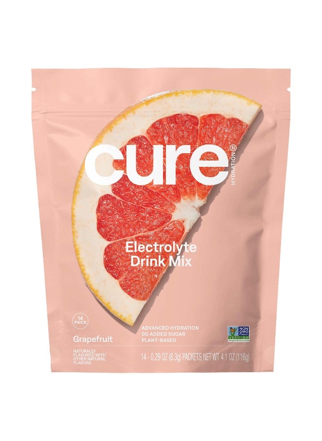 Cure Hydration, Hydrating Electrolyte Mix, Grapefruit, 14 Packets, 0.29 oz (8.3 g) Each