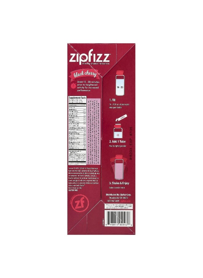Zipfizz, Energy Drink Mix, Black Cherry, 20 Tubes, 0.39 oz (11 g) Each