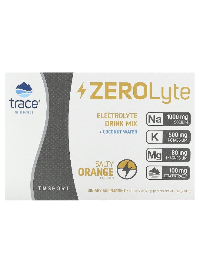 Trace, TM Sport, ZEROLyte, Electrolyte Drink Mix, Salty Orange, 30 Packets, 0.27 oz (7.6 g) Each