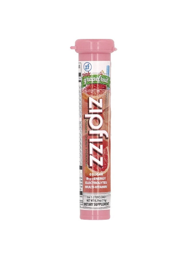 Zipfizz, Energy Drink Mix, Pink Grapefruit, 20 Tubes, 0.39 oz (11 g) Each