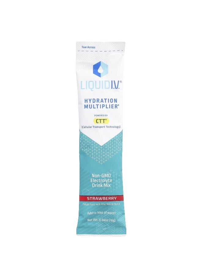 Liquid I.V., Hydration Multiplier®, Electrolyte Drink Mix, Strawberry, 10 Stick Packs, 0.56 oz (16 g) Each