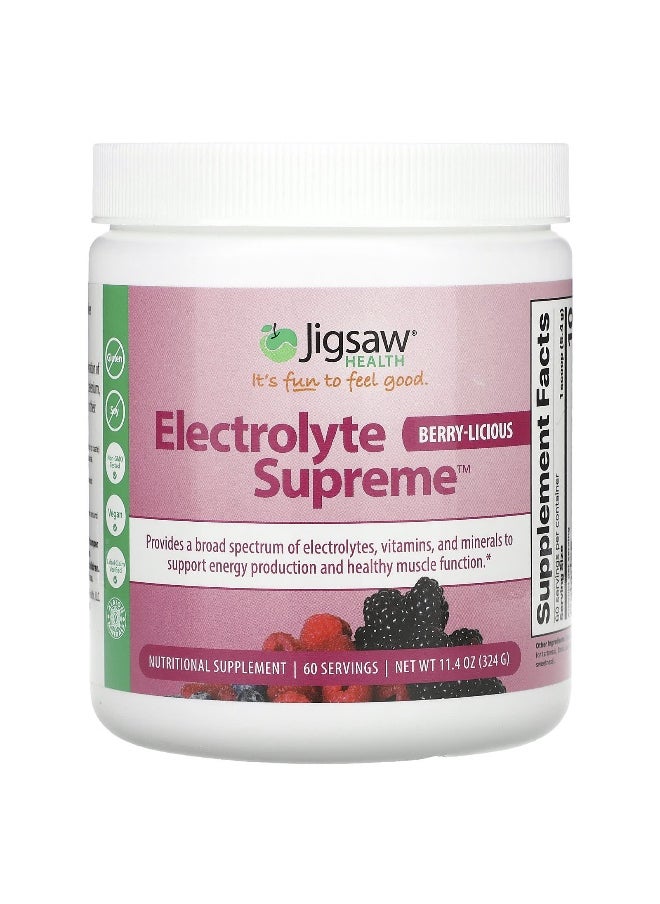 Jigsaw Health, Electrolyte Supreme™, Berry-Licious, 11.4 oz (324 g)