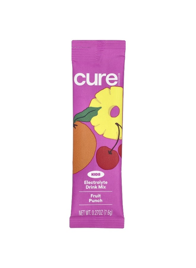 Cure Hydration, Kids, Electrolyte Drink Mix, Fruit Punch, 6 Packets, 0.27 oz (7.6 g) Each