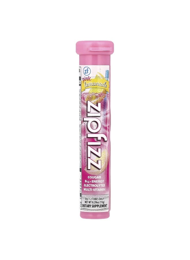 Zipfizz, Energy Drink Mix, Pink Lemonade, 20 Tubes, 0.39 oz (11 g) Each