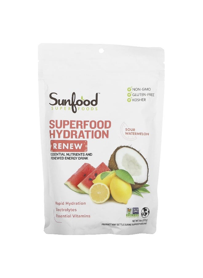 Sunfood, Superfood Hydration Renew, Sour Watermelon, 8 oz (227 g)