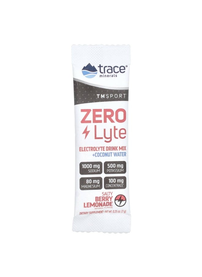 Trace, TM Sport, ZEROLyte, Electrolyte Drink Mix, Salty Berry Lemonade, 30 Packets, 0.25 oz (7 g) Each