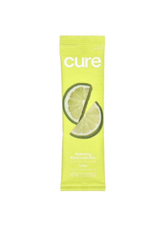 Cure Hydration, Hydrating Electrolyte Mix, Lime, 14 Packets, 0.29 oz (8.3 g) Each