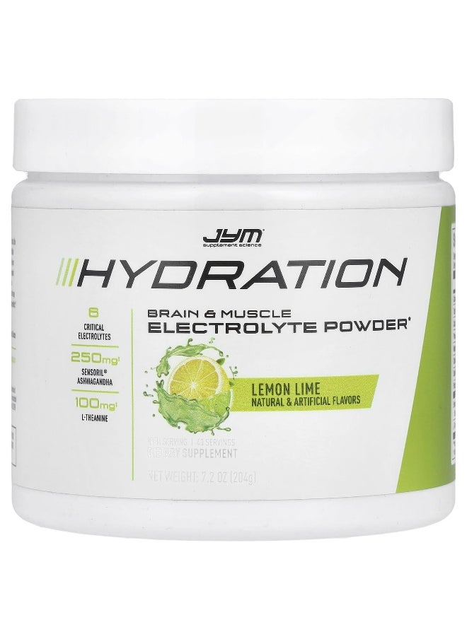 JYM Supplement Science, Hydration, Electrolyte Powder, Lemon Lime, 7.2 oz (204 g)