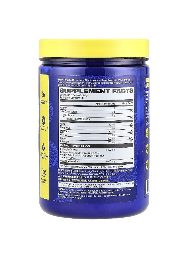 MHP, Impact Hydration, Electrolytes + Creatine, Lemon Lime, 0.98 lbs (15.6 oz)