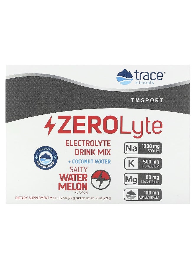 Trace, TM Sport, ZEROLyte, Electrolyte Drink Mix, Salty Watermelon, 30 Packets, 0.27 oz (7.3 g) Each