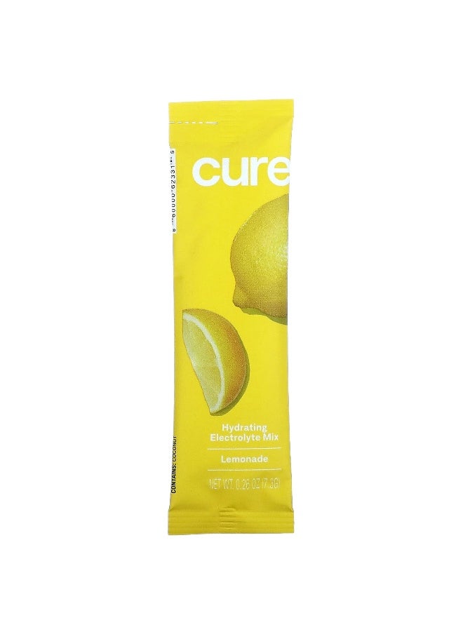 Cure Hydration, Hydrating Electrolyte Mix, Lemonade, 14 Packets, 0.26 oz (7.3 g) Each