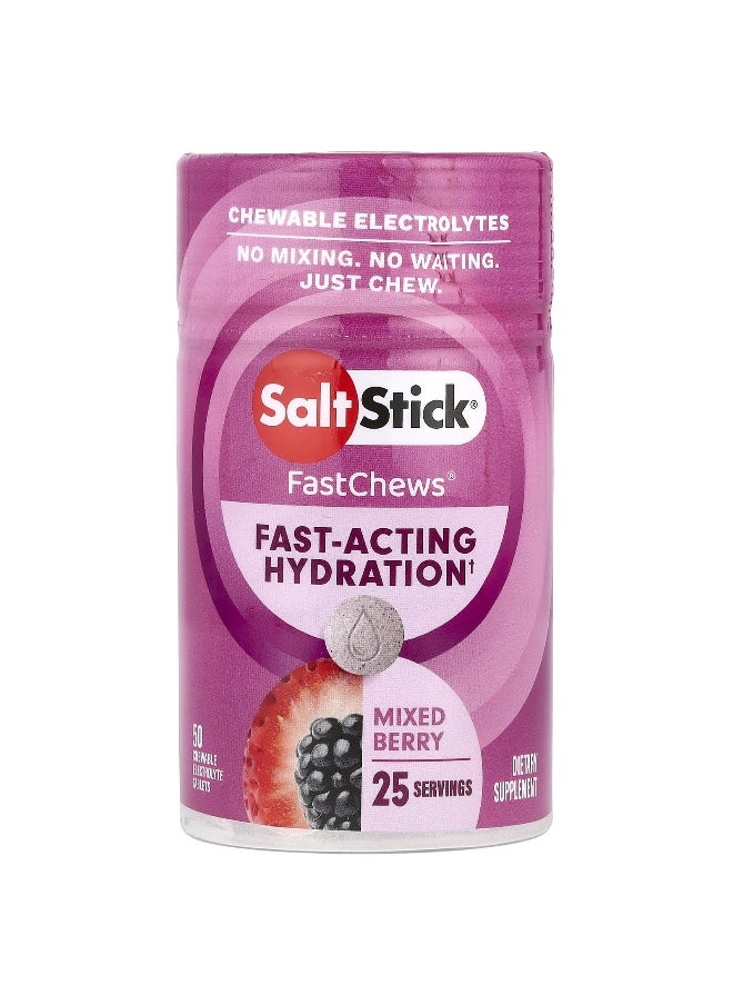 SaltStick, FastChews®, Chewable Electrolytes, Mixed Berry, 50 Chewable Tablets