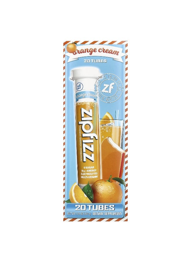 Zipfizz, Energy Drink Mix, Orange Cream, 20 Tubes, 0.39 oz (11 g) Each