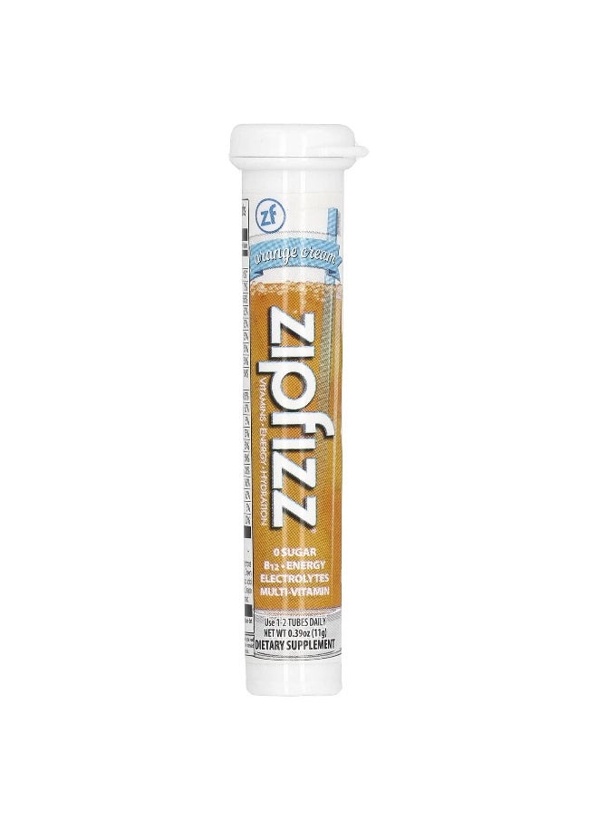 Zipfizz, Energy Drink Mix, Orange Cream, 20 Tubes, 0.39 oz (11 g) Each