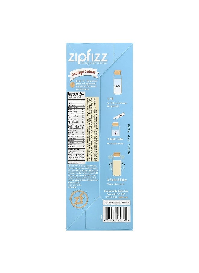 Zipfizz, Energy Drink Mix, Orange Cream, 20 Tubes, 0.39 oz (11 g) Each