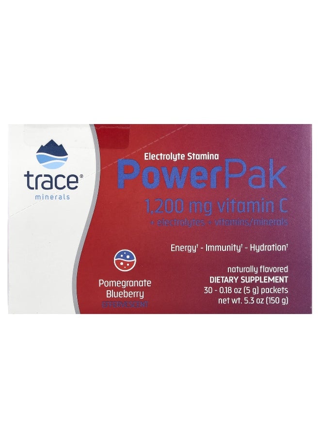 Trace, Electrolyte Stamina PowerPak, Pomegranate Blueberry, 30 Packets, 0.18 oz (5 g) Each