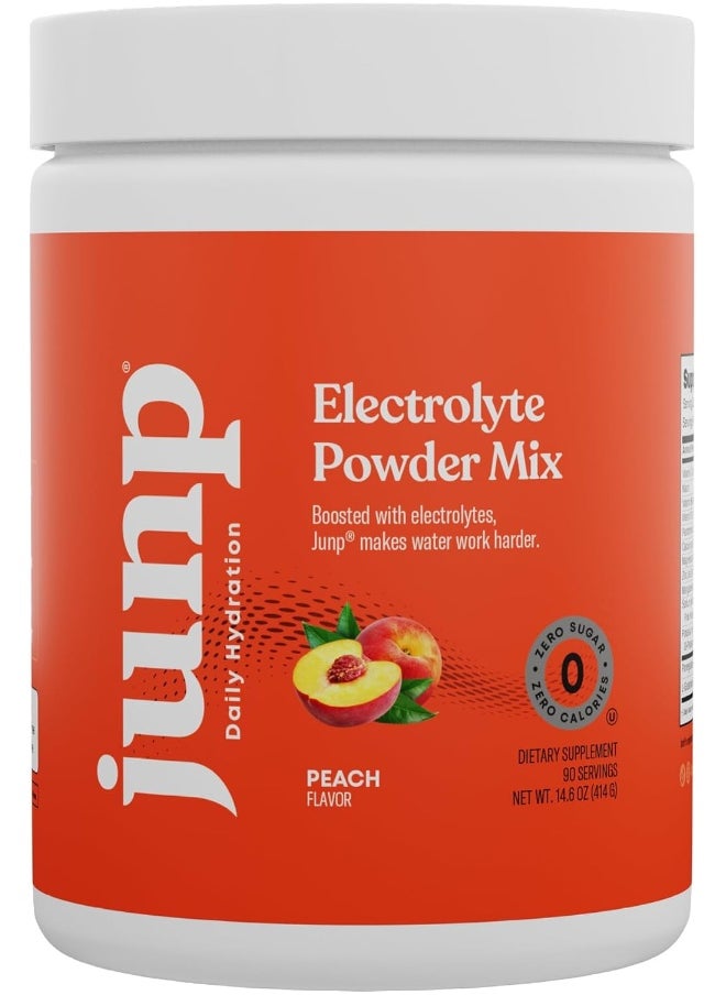 JUNP Hydration Electrolyte Powder, Electrolytes Drink Mix Supplement, Zero Calories Sugar and Carbs, Kosher, Peach Flavor, 90 Servings