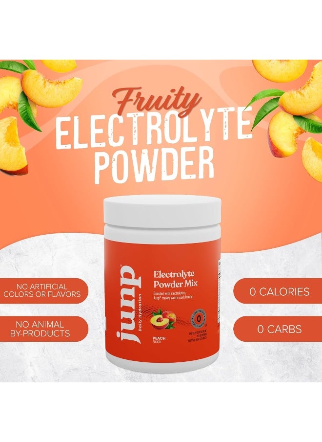 JUNP Hydration Electrolyte Powder, Electrolytes Drink Mix Supplement, Zero Calories Sugar and Carbs, Kosher, Peach Flavor, 90 Servings