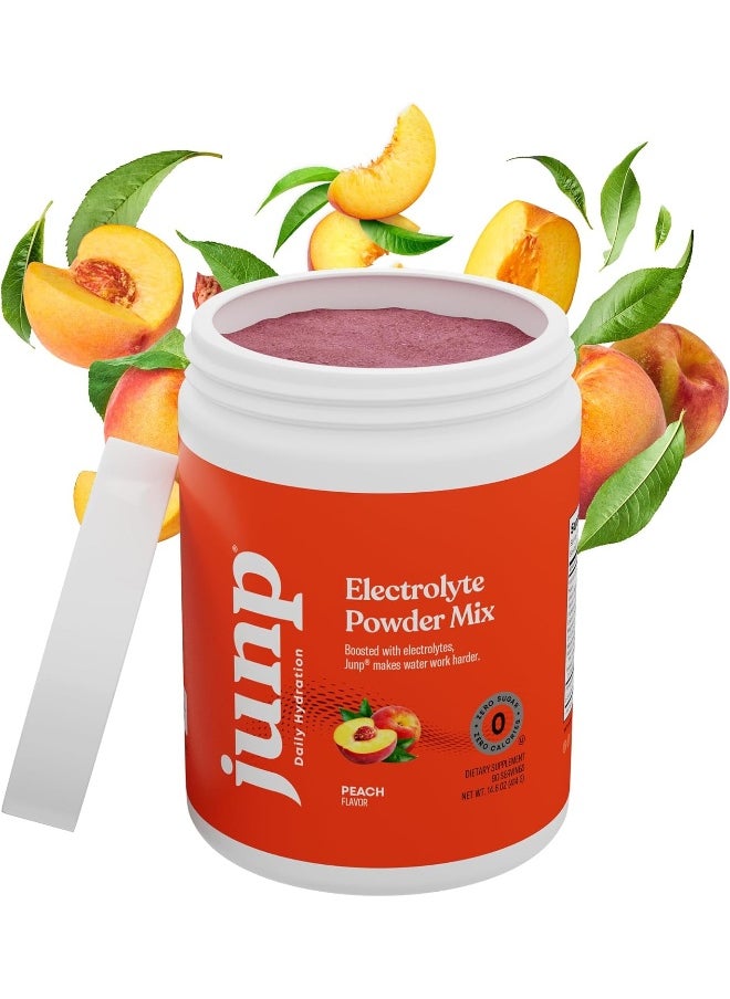 JUNP Hydration Electrolyte Powder, Electrolytes Drink Mix Supplement, Zero Calories Sugar and Carbs, Kosher, Peach Flavor, 90 Servings