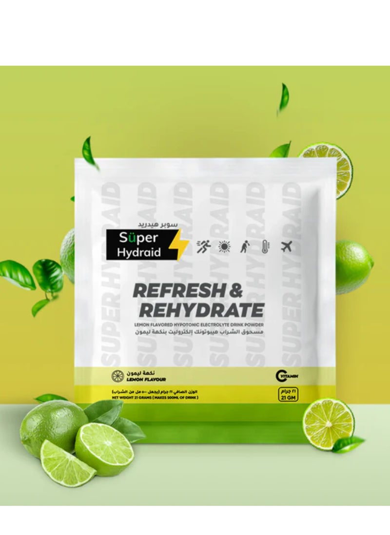 Super Hydraid Refresh & Hydrate Lemon flavour 21gm x 10 Sachets
