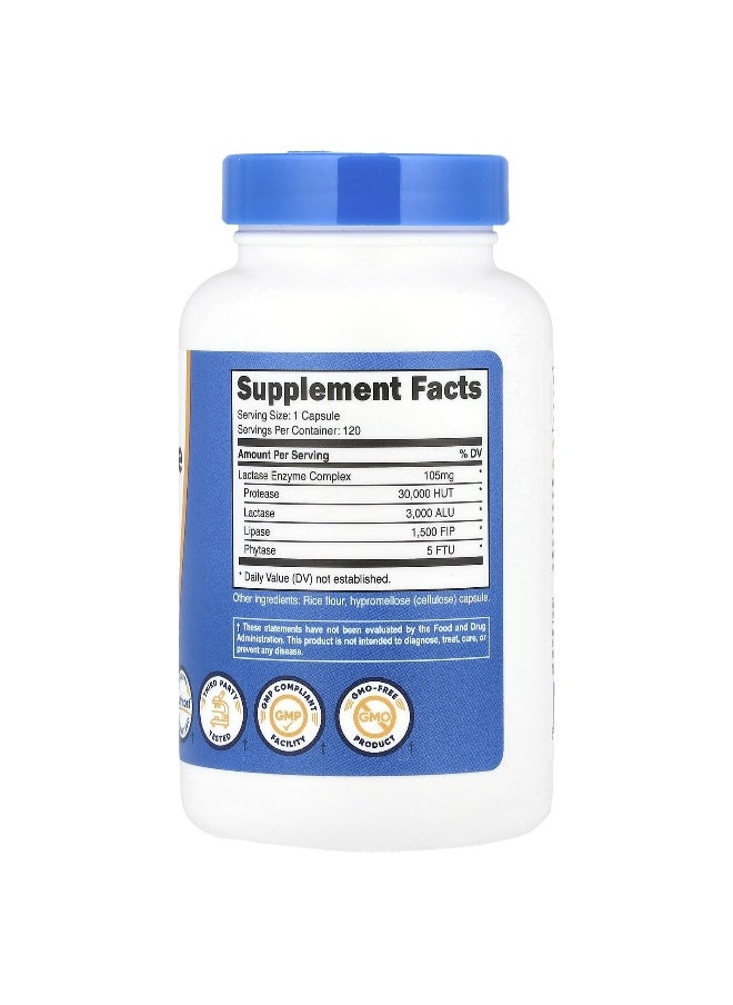 Nutricost, Lactase Enzyme Complex, 3,000 ALU, 120 Capsules