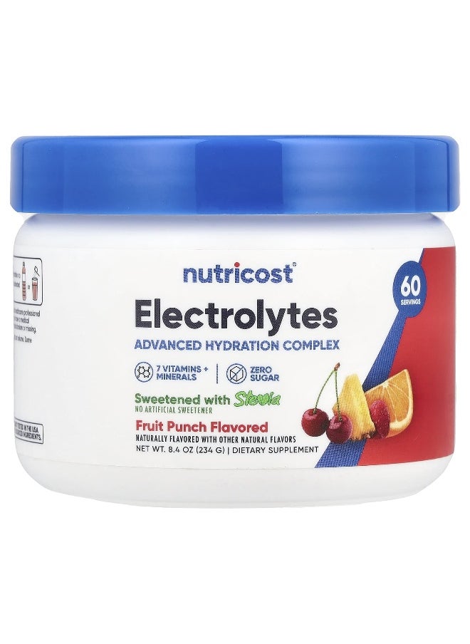 Nutricost, Electrolytes, Advanced Hydration Complex, Fruit Punch, 8.4 oz (234 g)
