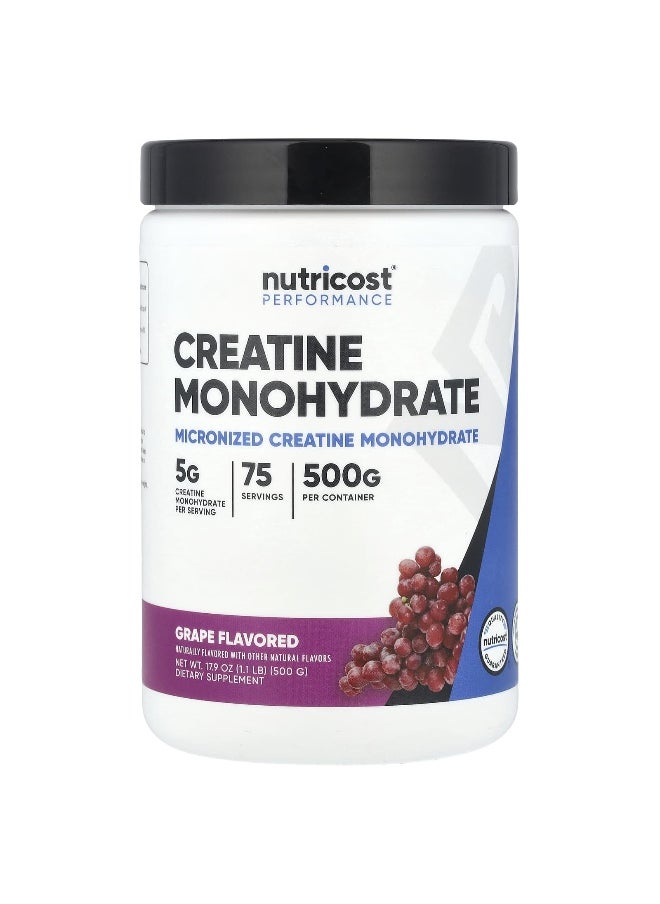 Nutricost, Performance, Creatine Monohydrate, Grape, 1.1 lb (500 g)
