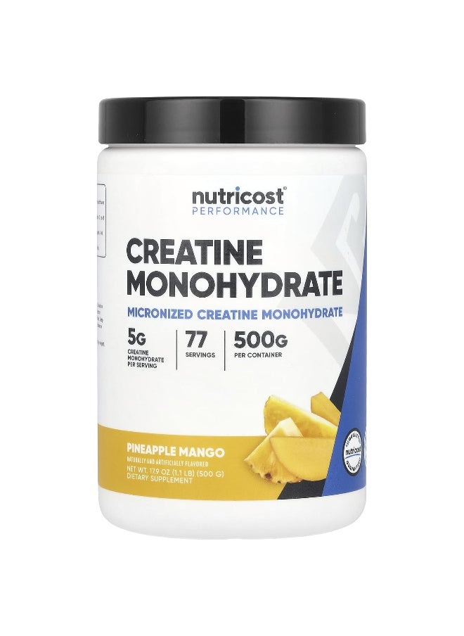 Nutricost, Performance, Creatine Monohydrate, Pineapple Mango, 1.1 lb (500 g)