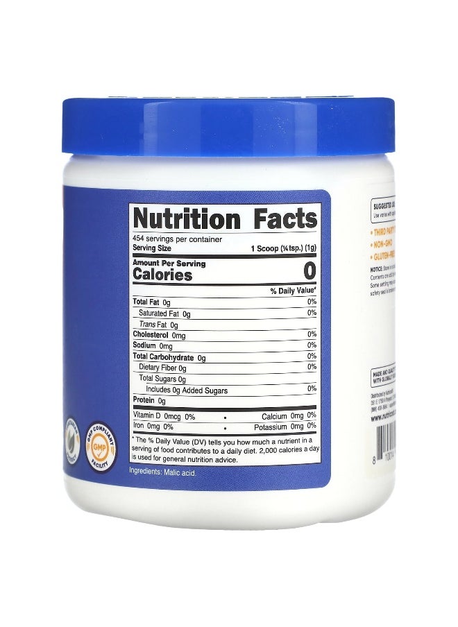 Nutricost, Malic Acid, Unflavored, 16 oz (454 g)