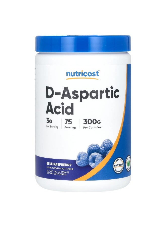 Nutricost, D-Aspartic Acid, Blue Raspberry, 10.7 oz (300 g)