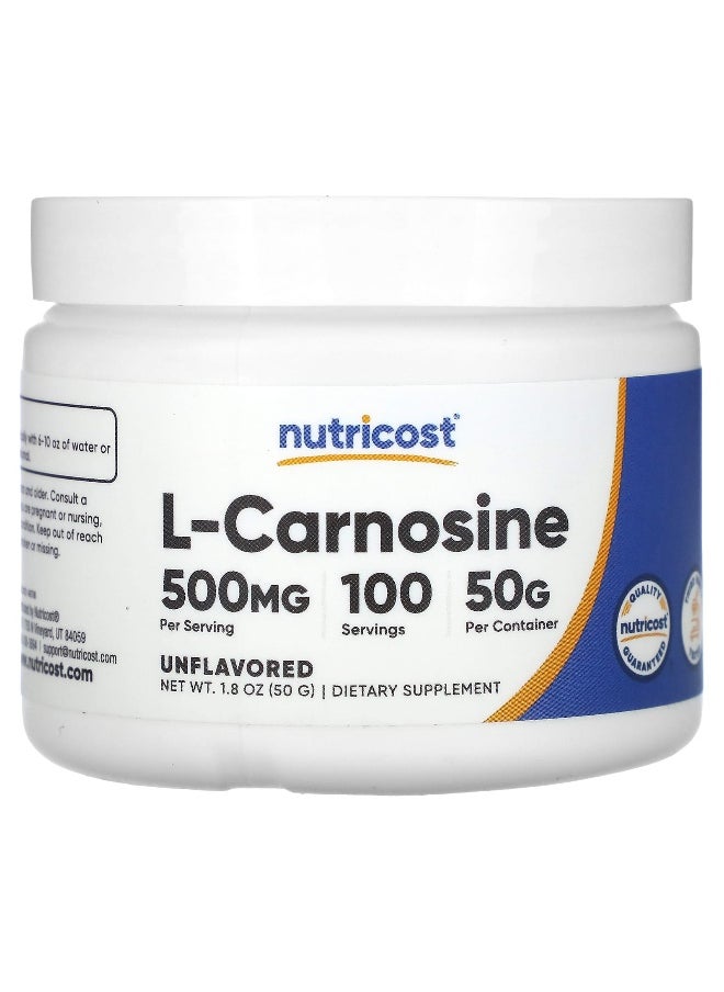 Nutricost, L-Carnosine, Unflavored, 1.8 oz (50 g)
