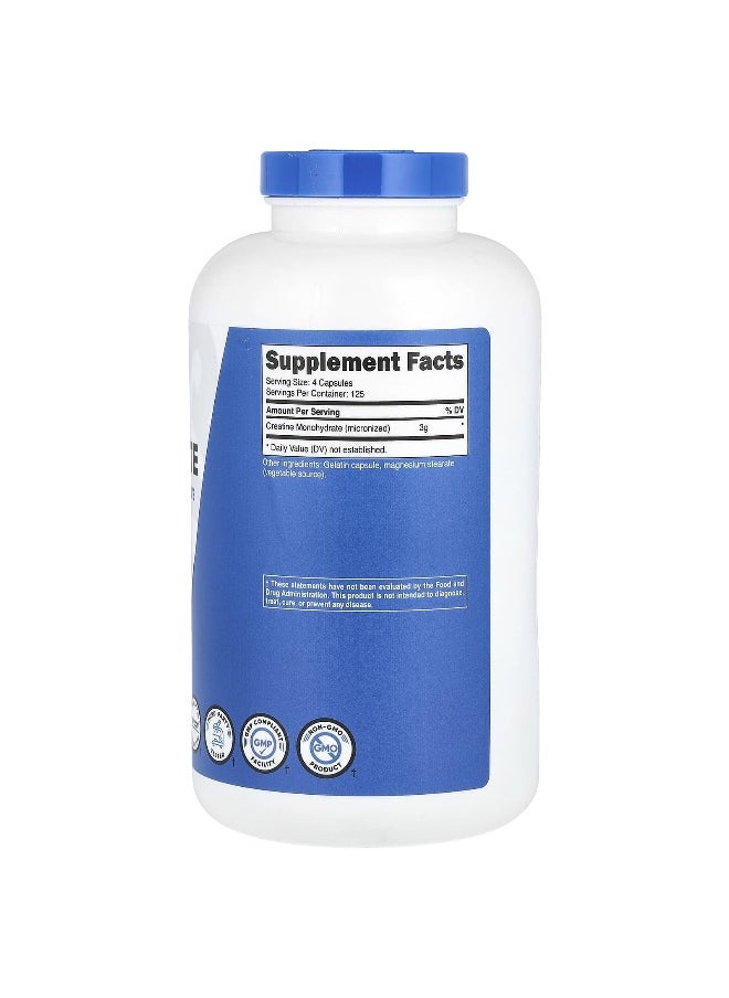Nutricost, Performance, Creatine Monohydrate, 3 g, 500 Capsules (0.75 g Per Capsule)
