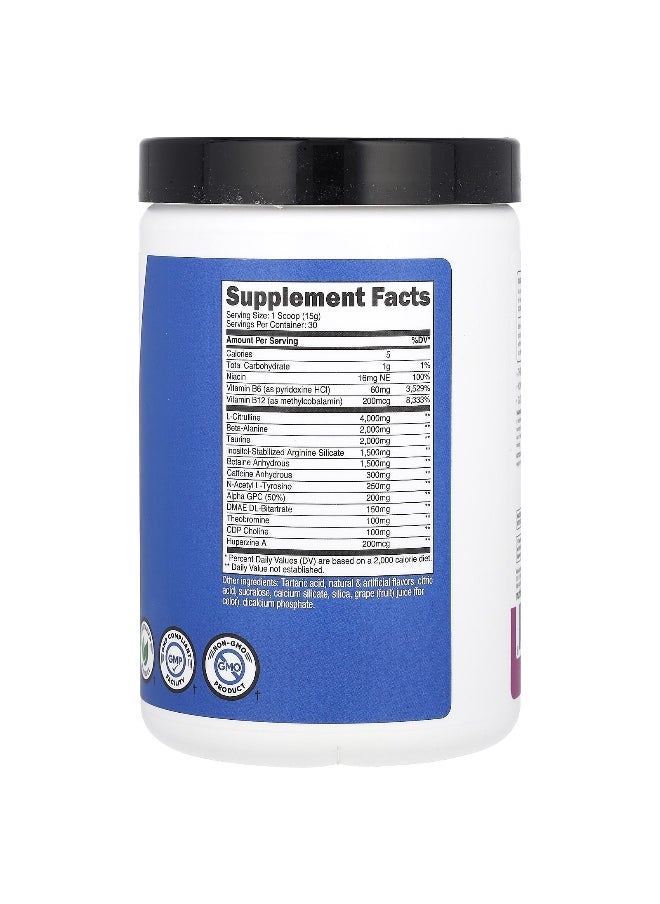 Nutricost, Performance, PRE-X, Xtreme Pre-Workout Complex, Grape, 1 lb (435 g)