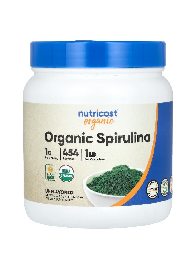 Nutricost, Organic Spirulina, Unflavored, 16.2 oz (454 g)