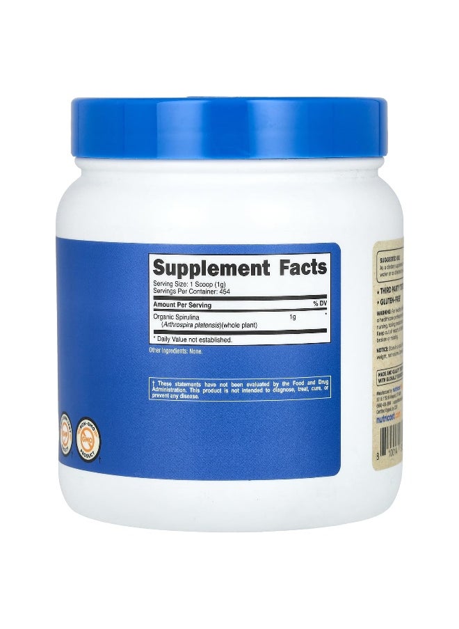 Nutricost, Organic Spirulina, Unflavored, 16.2 oz (454 g)