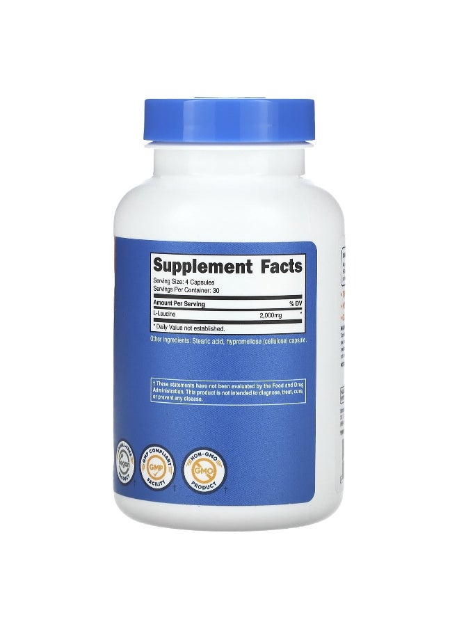 Nutricost, L-Leucine, 2,000 mg, 120 Capsules (500 mg per Capsule)