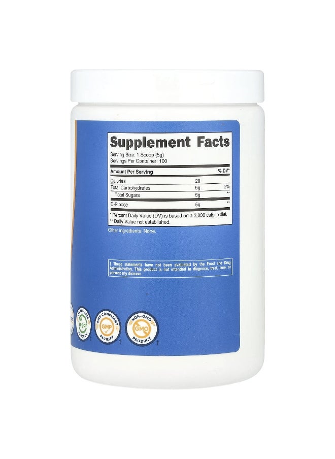 Nutricost, D-Ribose, Unflavored, 17.9 oz (500 g)