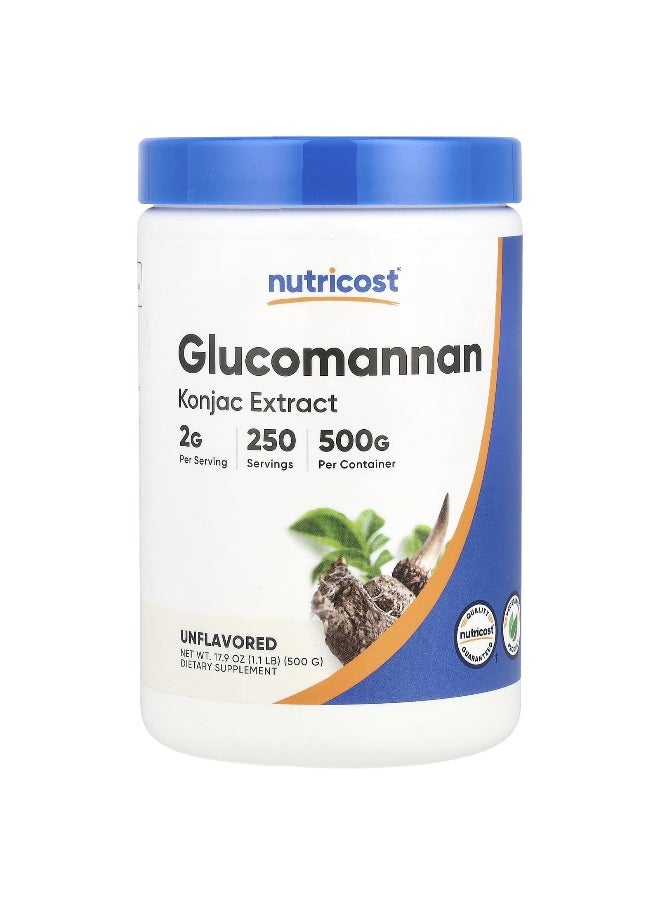 Nutricost, Glucomannan, Unflavored, 17.9 oz (500 g)