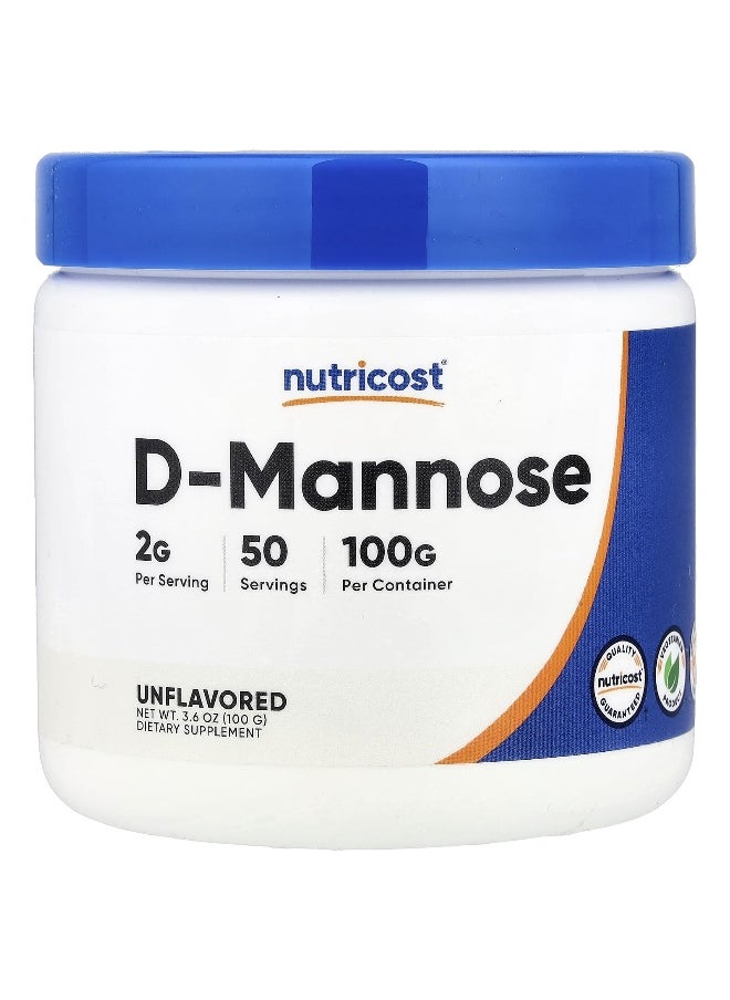Nutricost, D-Mannose, Unflavored , 3.6 oz (100 g)