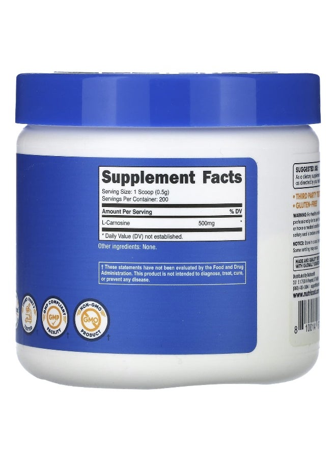 Nutricost, L-Carnosine, Unflavored, 3.5 oz (100 g)