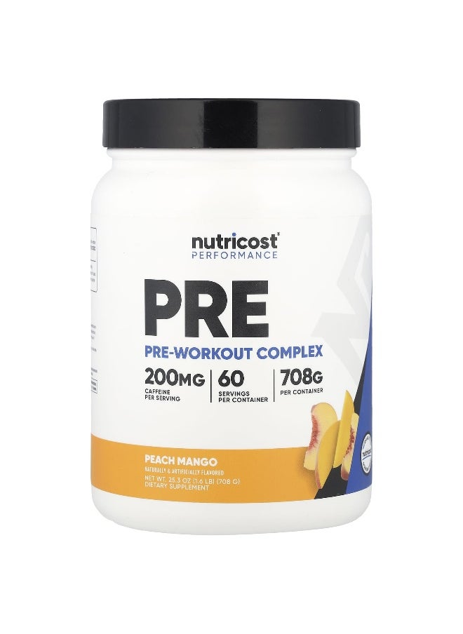 Nutricost, Performance, Pre-Workout Complex, Peach Mango, 1.6 lb (708 g)