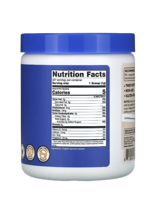 Nutricost, Organic Spinach Powder, Unflavored, 8 oz (227 g)