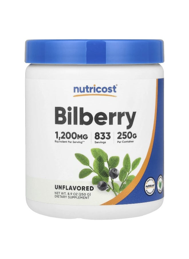 Nutricost, Bilberry Powder, Unflavored, 8.9 oz (250 g)