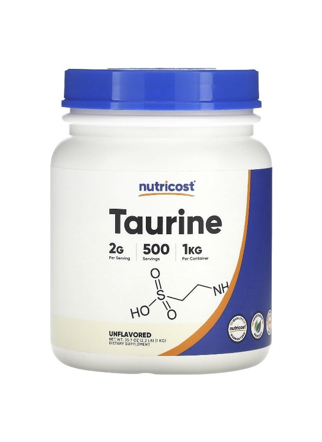 Nutricost, Taurine, Unflavored, 35.7 oz (1 kg)