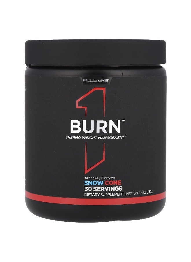 Rule One Proteins, Burn™, Thermo Weight Management, Snow Cone , 7.41 oz (210 g)