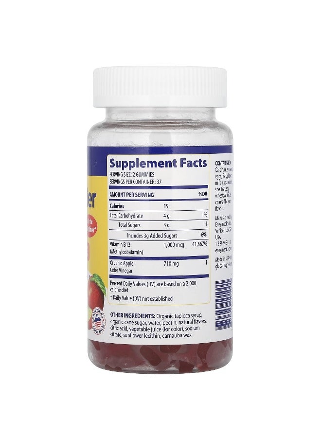 Enzymedica, Apple Cider Vinegar Gummies with the Mother, 74 Gummies