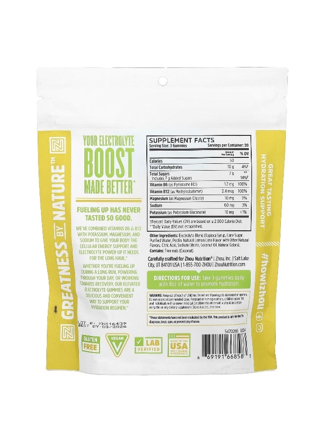 Zhou Nutrition, Hydro-Fuel Gummies, Lemon Lime, 60 Gummies