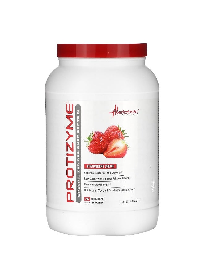 Metabolic Nutrition, Protizyme, Specialized Designed Protein, Strawberry Creme, 2 lb (910 g)