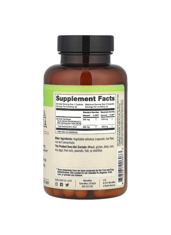 NatureWise, Garcinia Cambogia, 90 Vegetarian Capsules